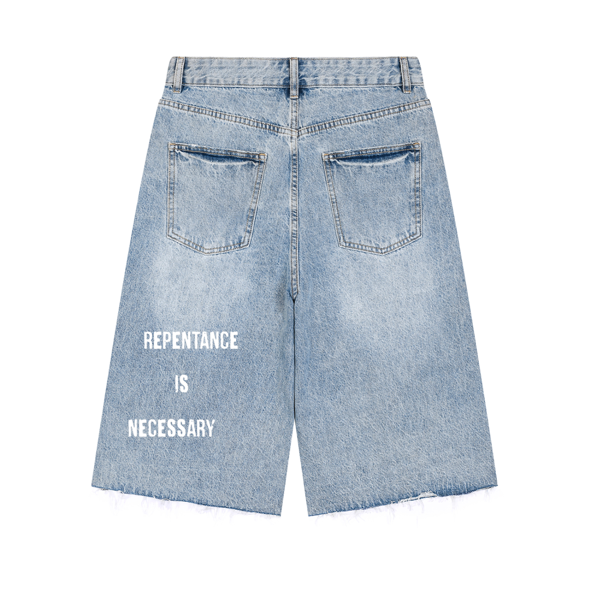 WIDE LEG DENIM JORTS