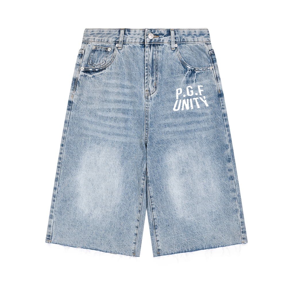 WIDE LEG DENIM JORTS